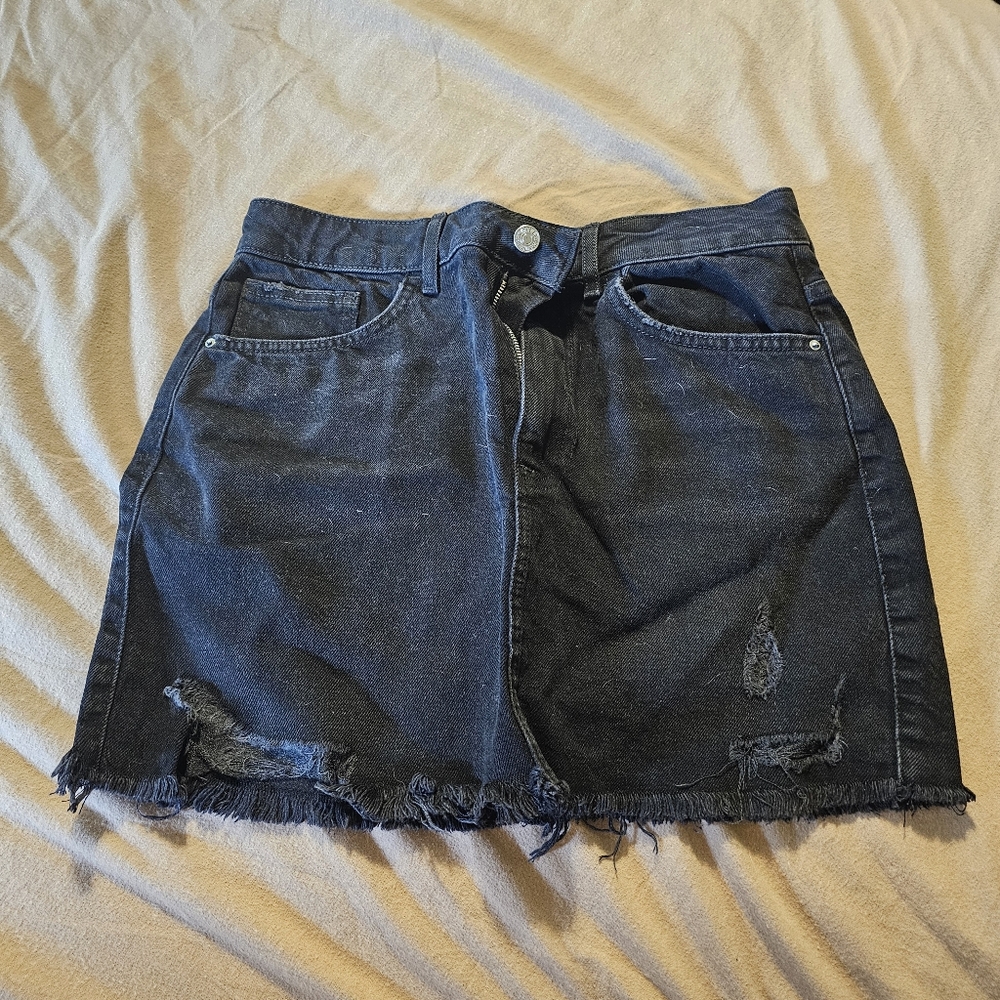 Black jean skirt
